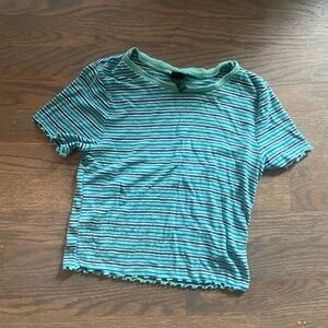 Blue stripped crop top!